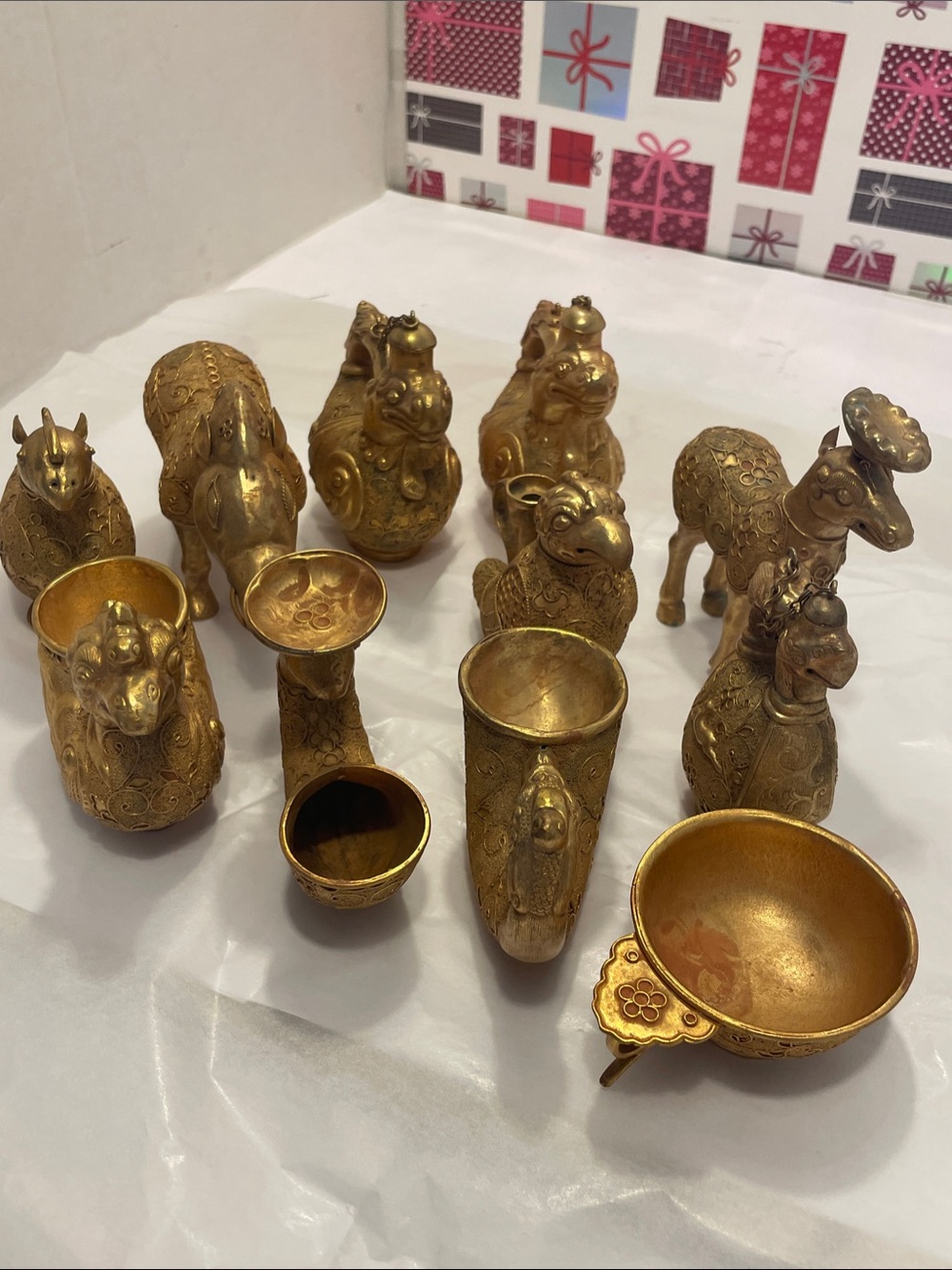 Gold Animal Figurine Accent Vessels - Decorative Home Accents
